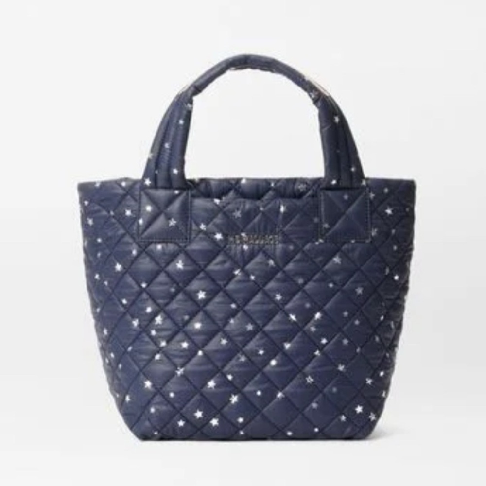 MZ Wallace Quilted Tote in Navy with Star Design - Picture 2 of 7